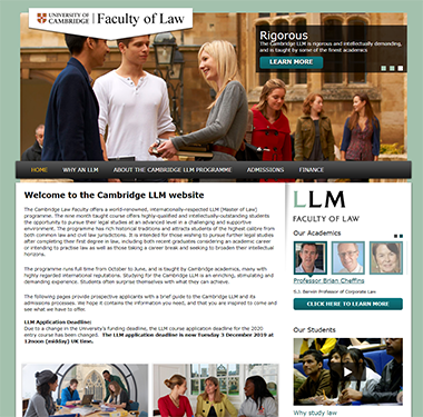 The Master of Law LLM website