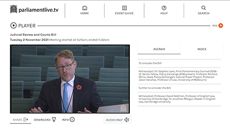 Jonathan Morgan giving evidence