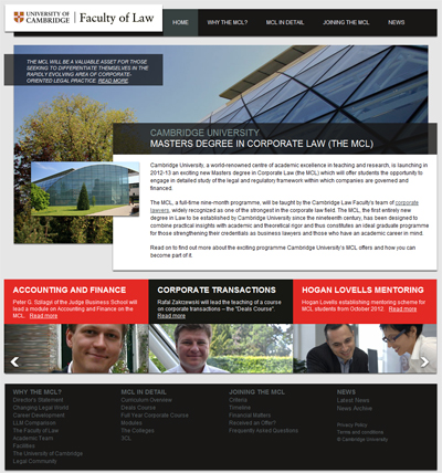 The Masters Degree in Corporate Law MCL website