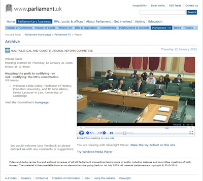 Dr John Allison before House of Commons Committee
