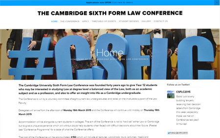 Cambridge Sixth Form Law Conference launches new website